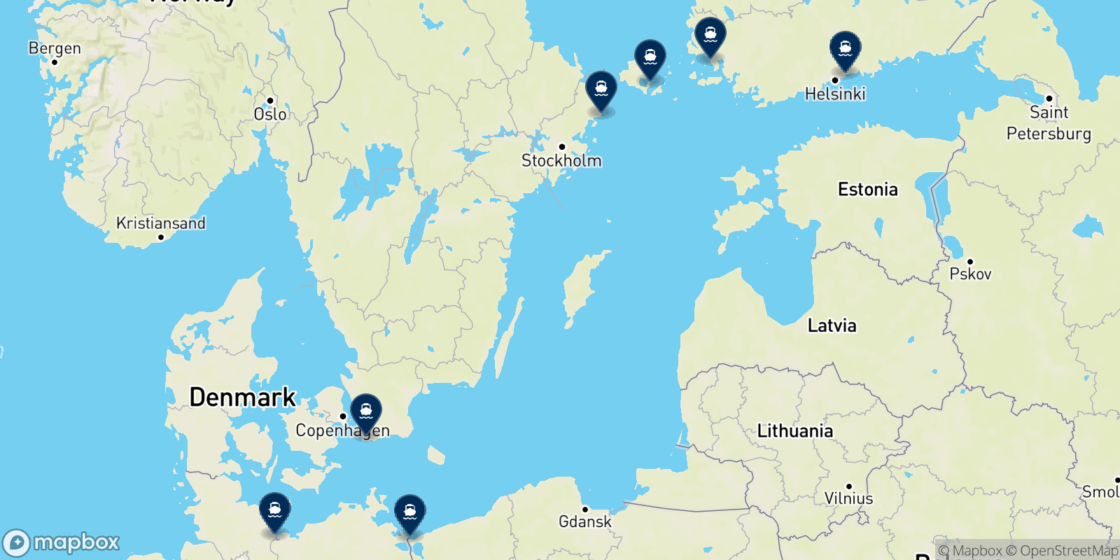 Finnlines destination map