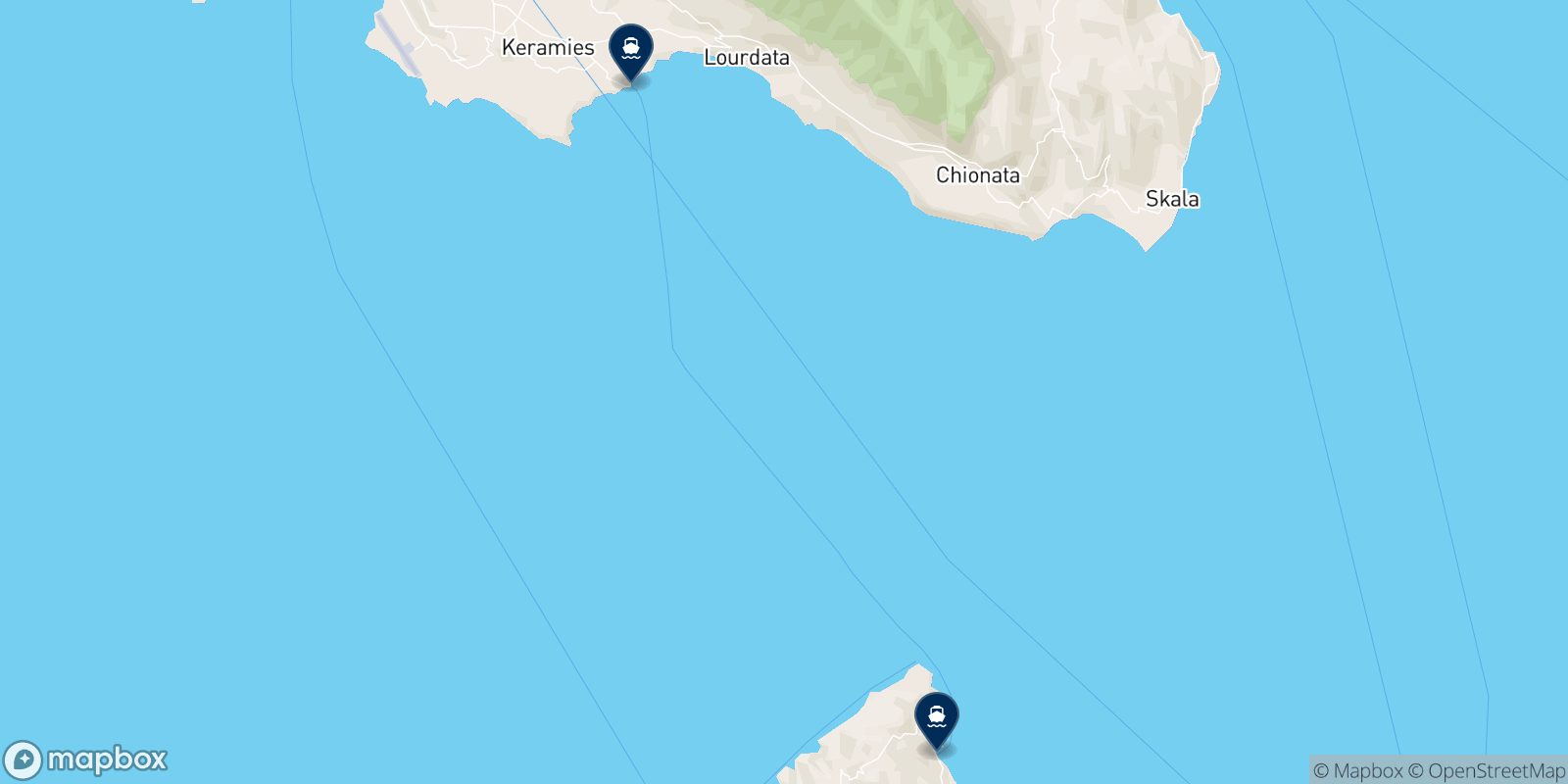 Ioniansea Ferries destinations map