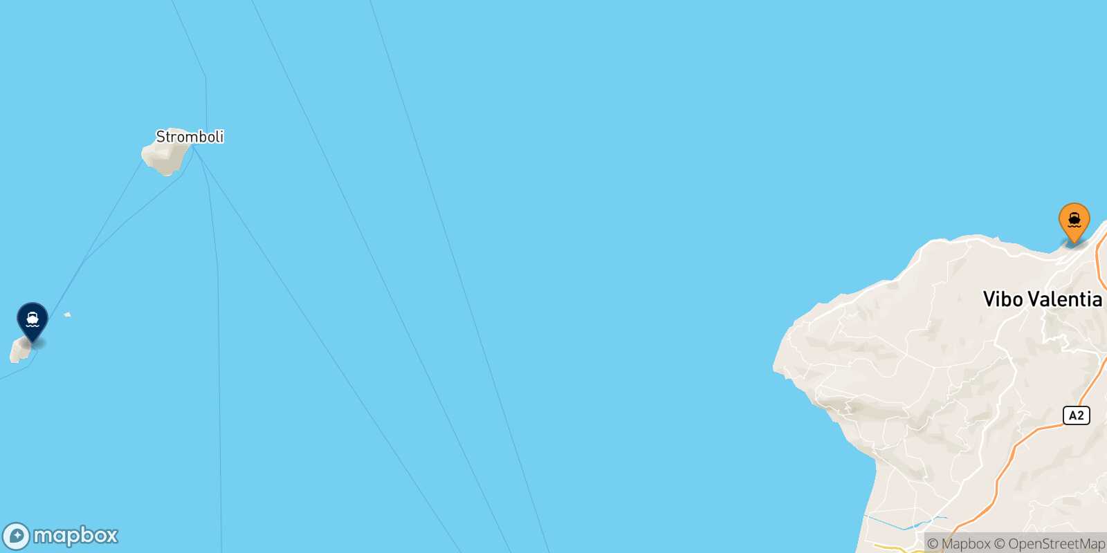 Vibo Valentia Panarea route map