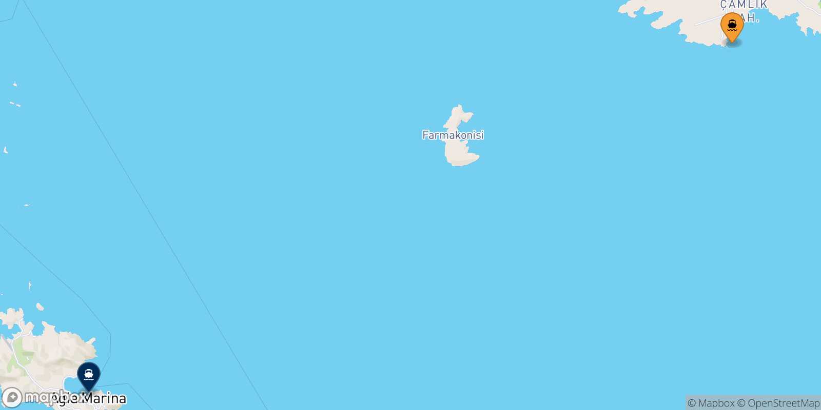 Didim Leros route map
