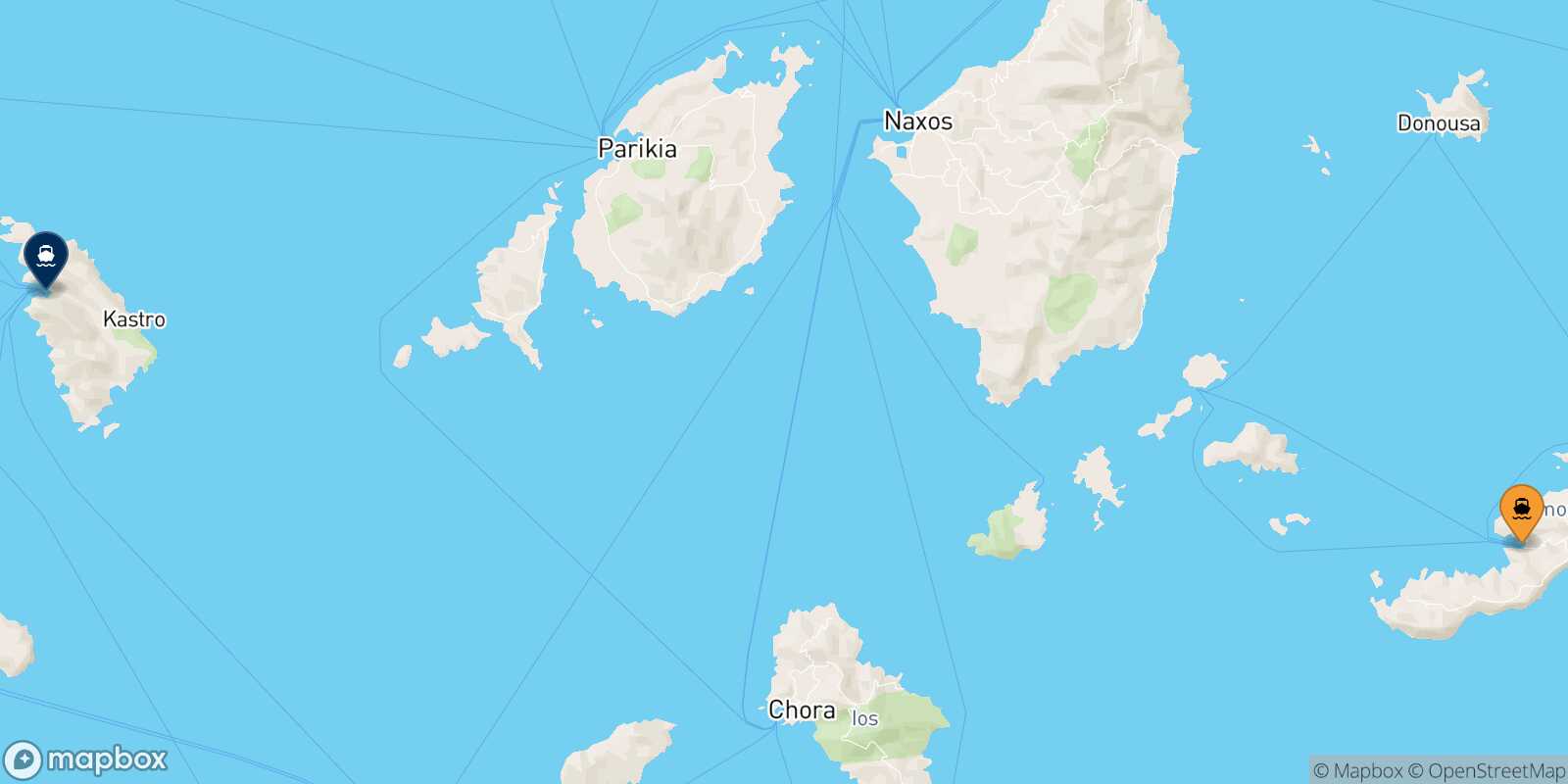 Katapola (Amorgos) Sifnos route map