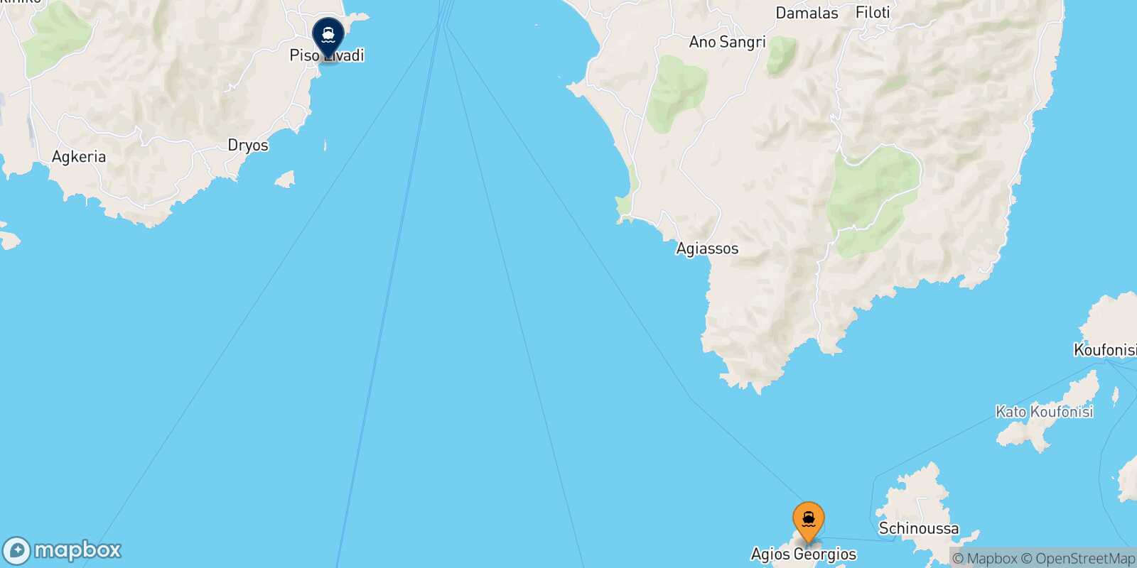 Iraklia Piso Livadi (Paros) route map