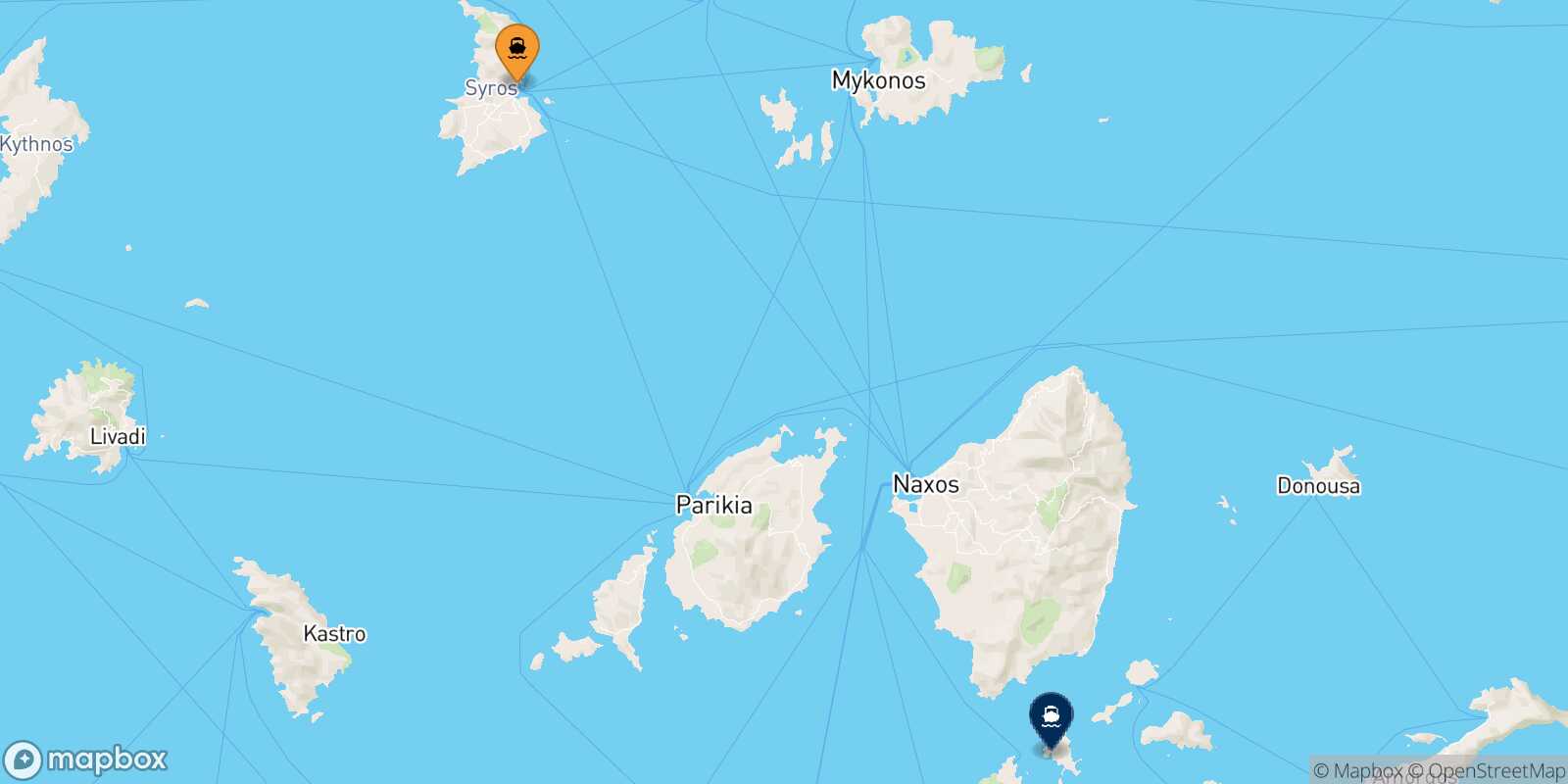 Syros Schinoussa route map