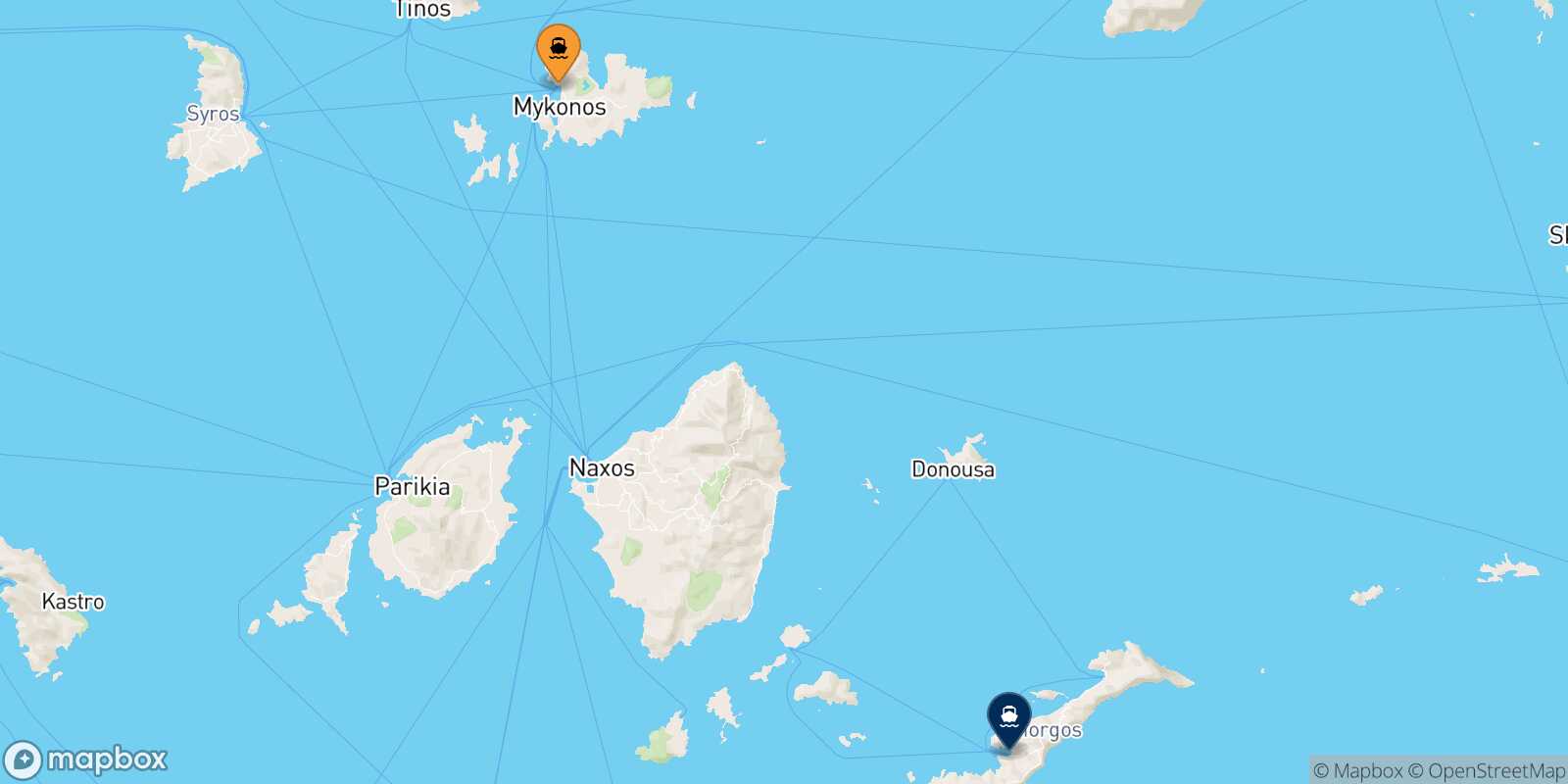Mykonos Katapola (Amorgos) route map