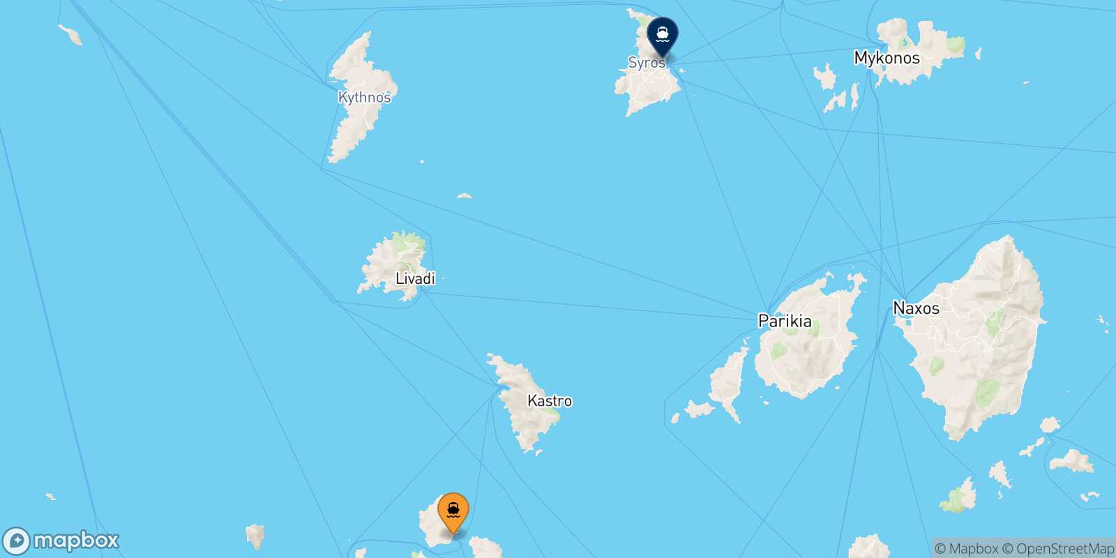 Kimolos Syros route map