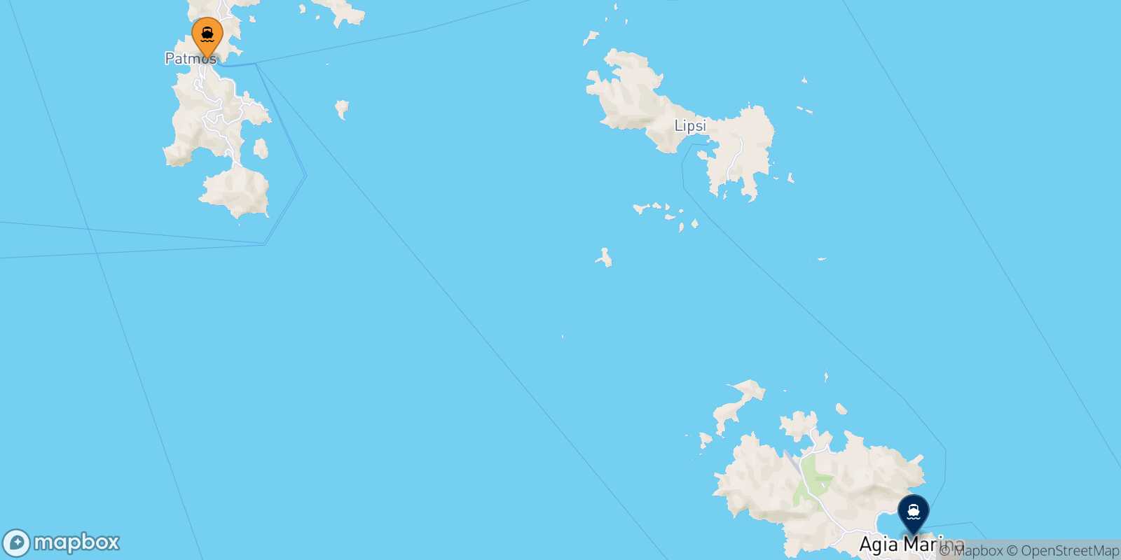 Patmos Agia Marina (Leros) route map