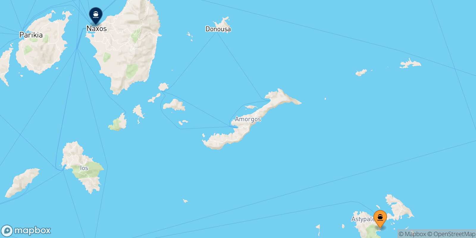Astypalea Naxos route map