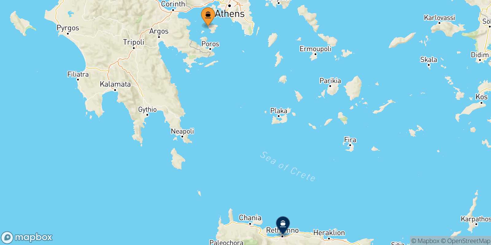Aegina Myli (Agistri) route map
