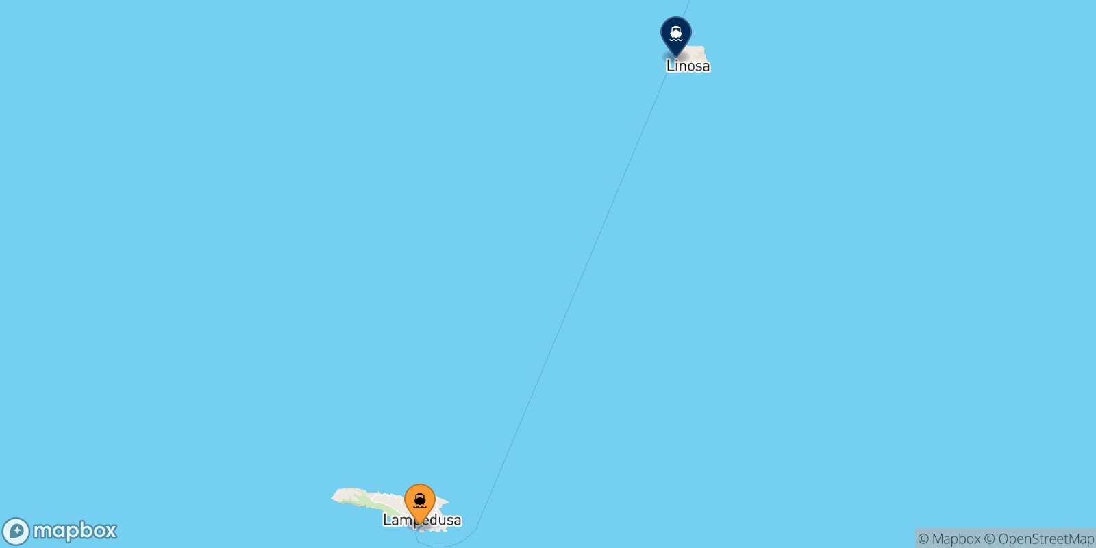 Lampedusa Linosa route map