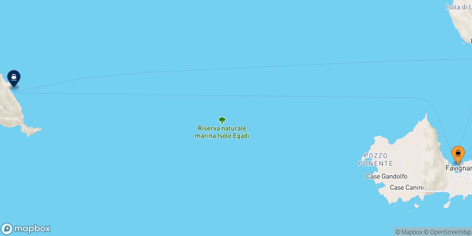 Favignana Marettimo route map