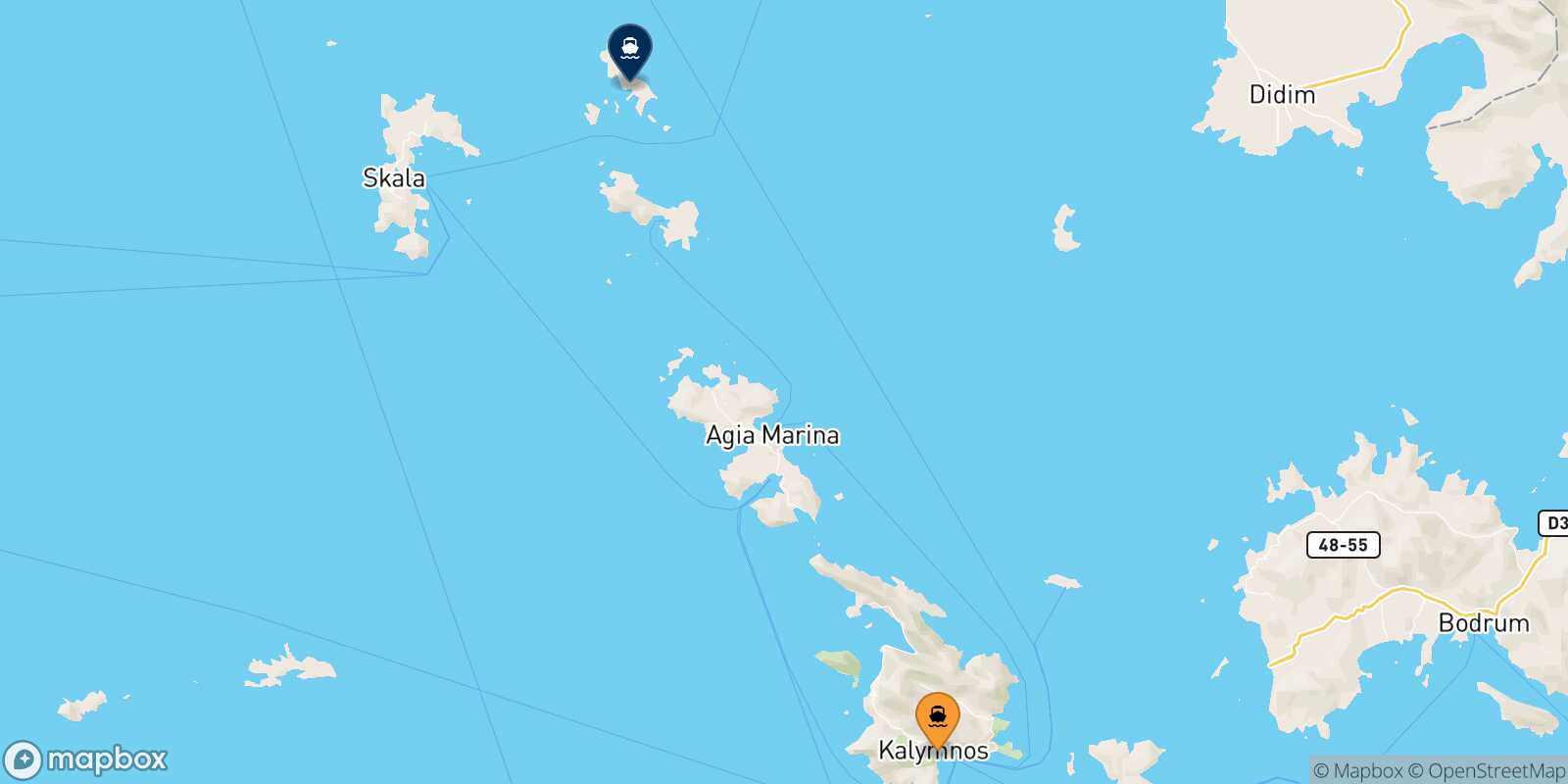 Kalymnos Arkyi route map