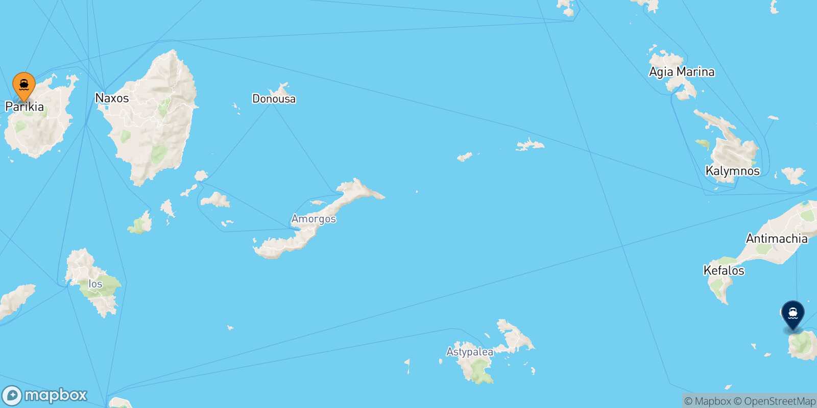 Paros Nisyros route map