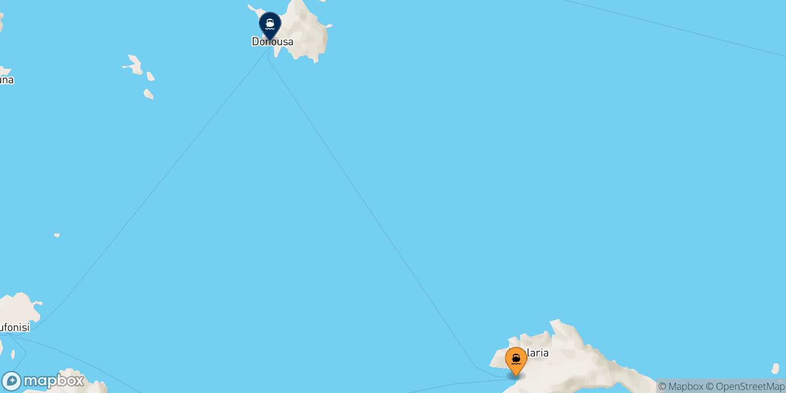Aegiali (Amorgos) Donoussa route map