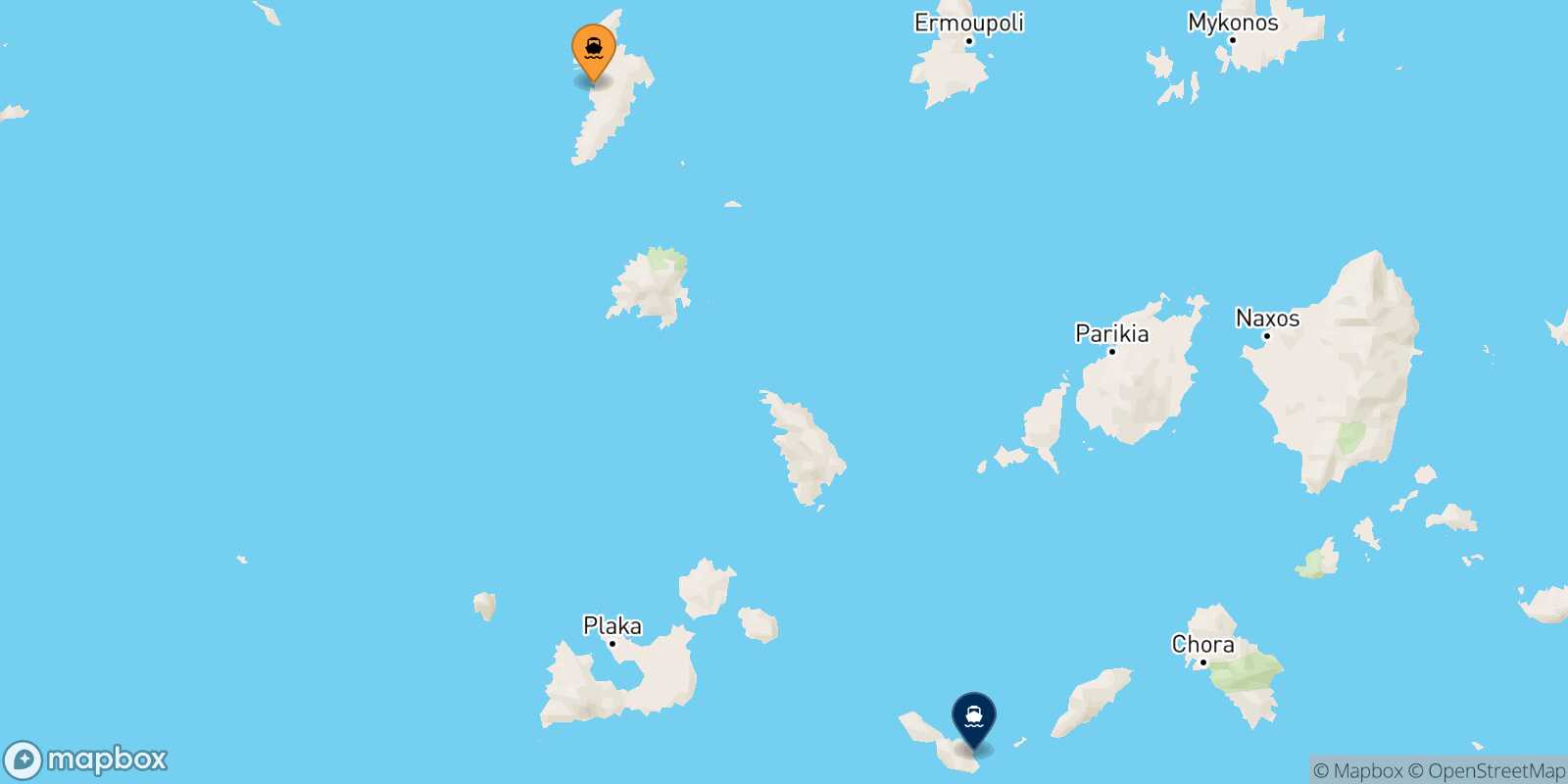 Kythnos Folegandros route map