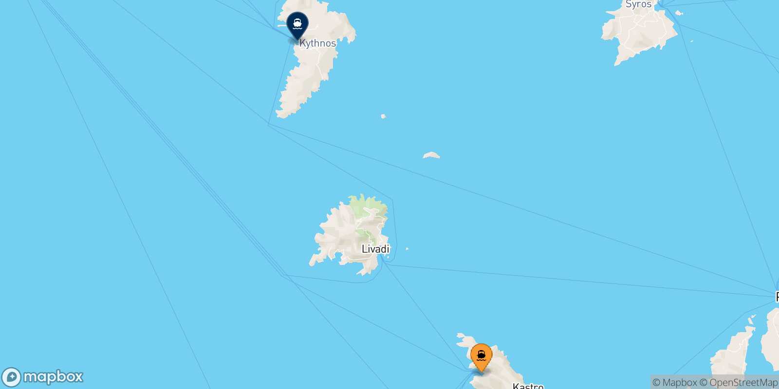 Sifnos Kythnos route map