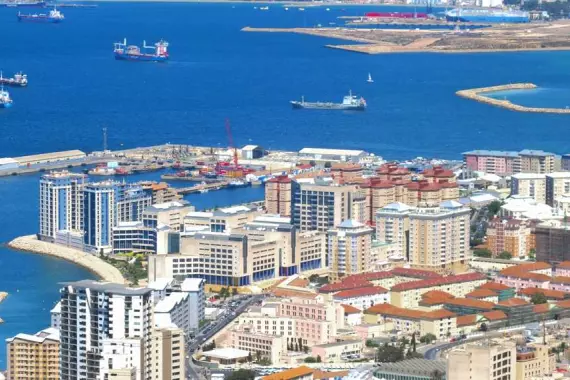 View of Algeciras port from above.