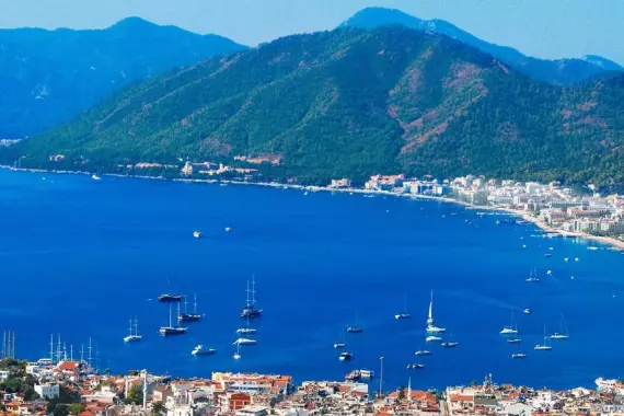 Aerial view of Marmaris, Turkey.