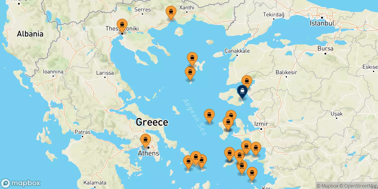 Ferries to Mytilene (Lesvos)