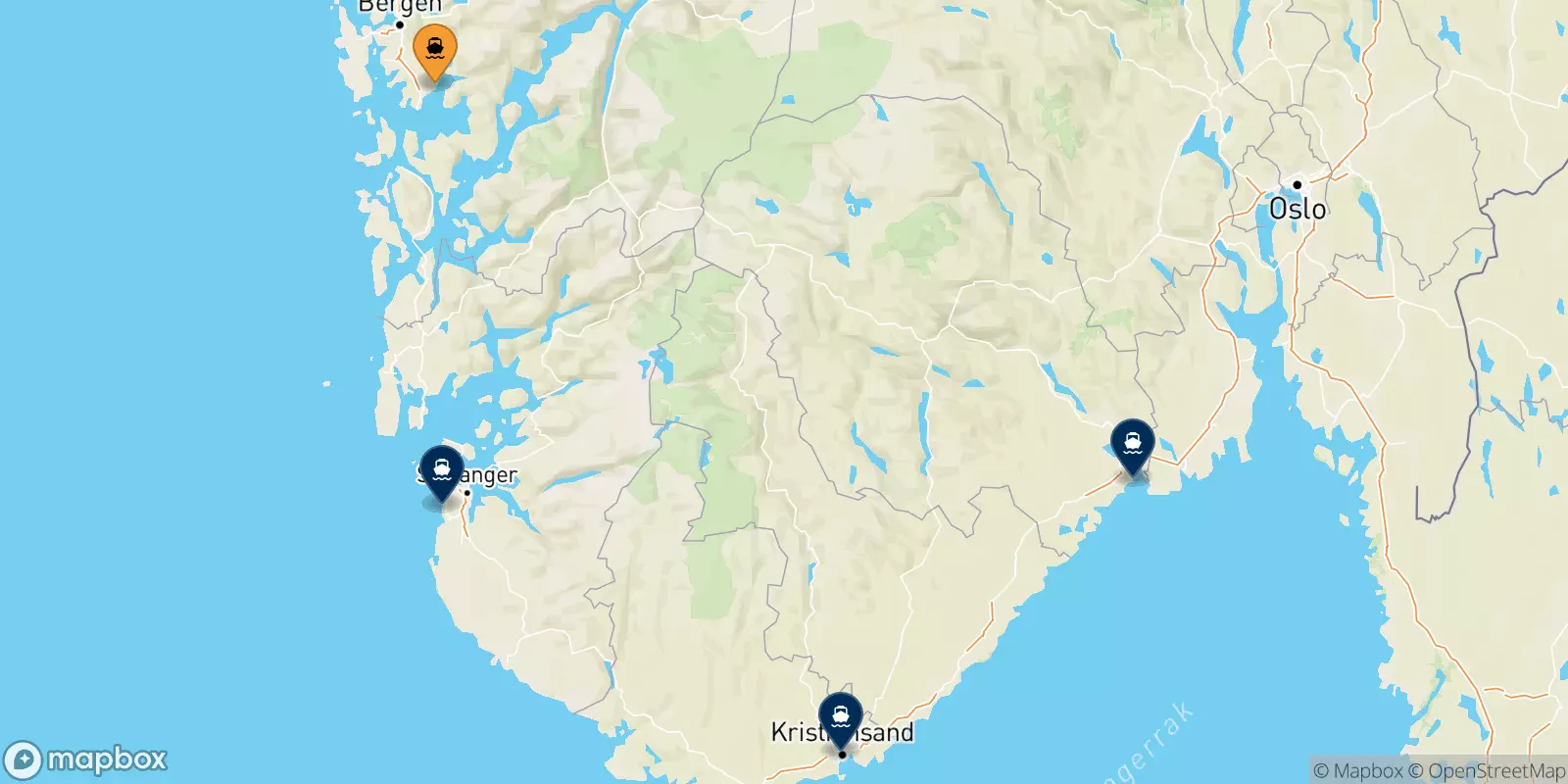 Ferries from Bergen to Norway