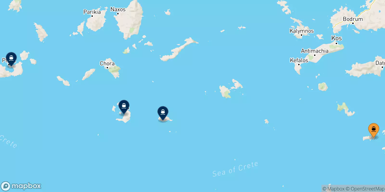 Ferries from Chalki to the Cyclades Islands