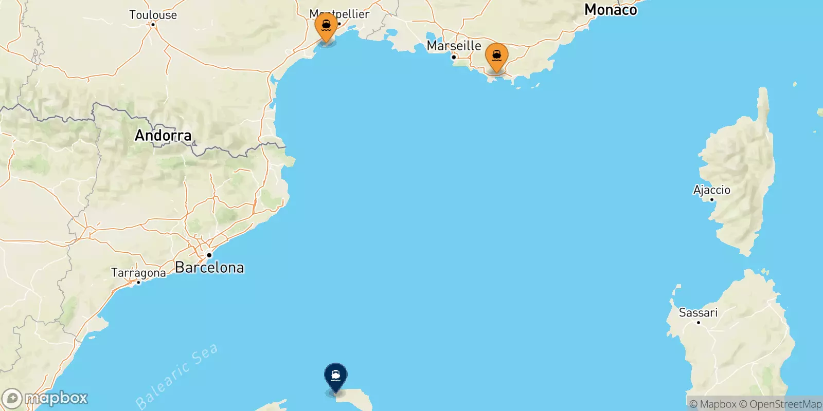 Ferries from France to Ciutadella (Minorca)