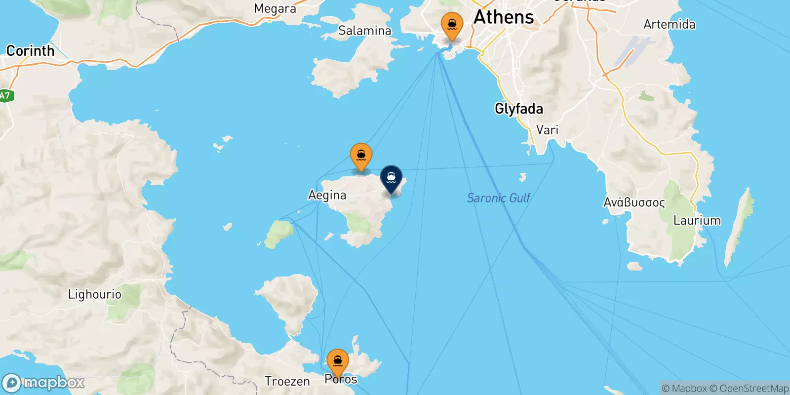 Ferries from Greece to Agia Marina (Aegina)