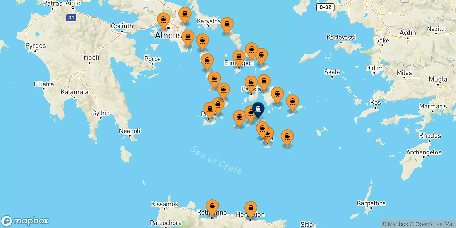 Ferries from Greece to Ios