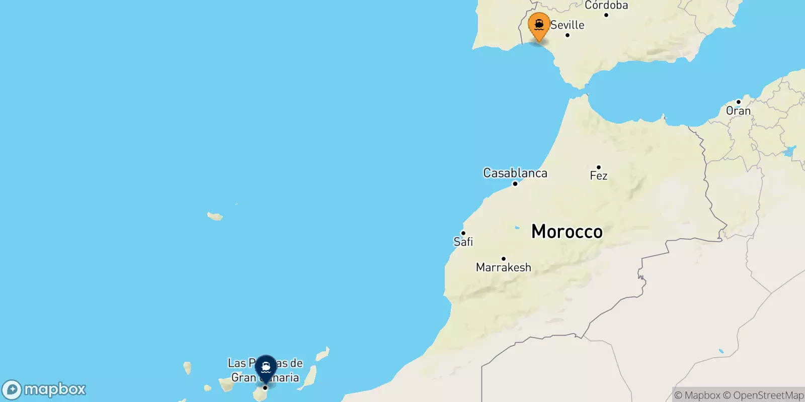 Ferries from Huelva to Las Palmas De Gran Canaria