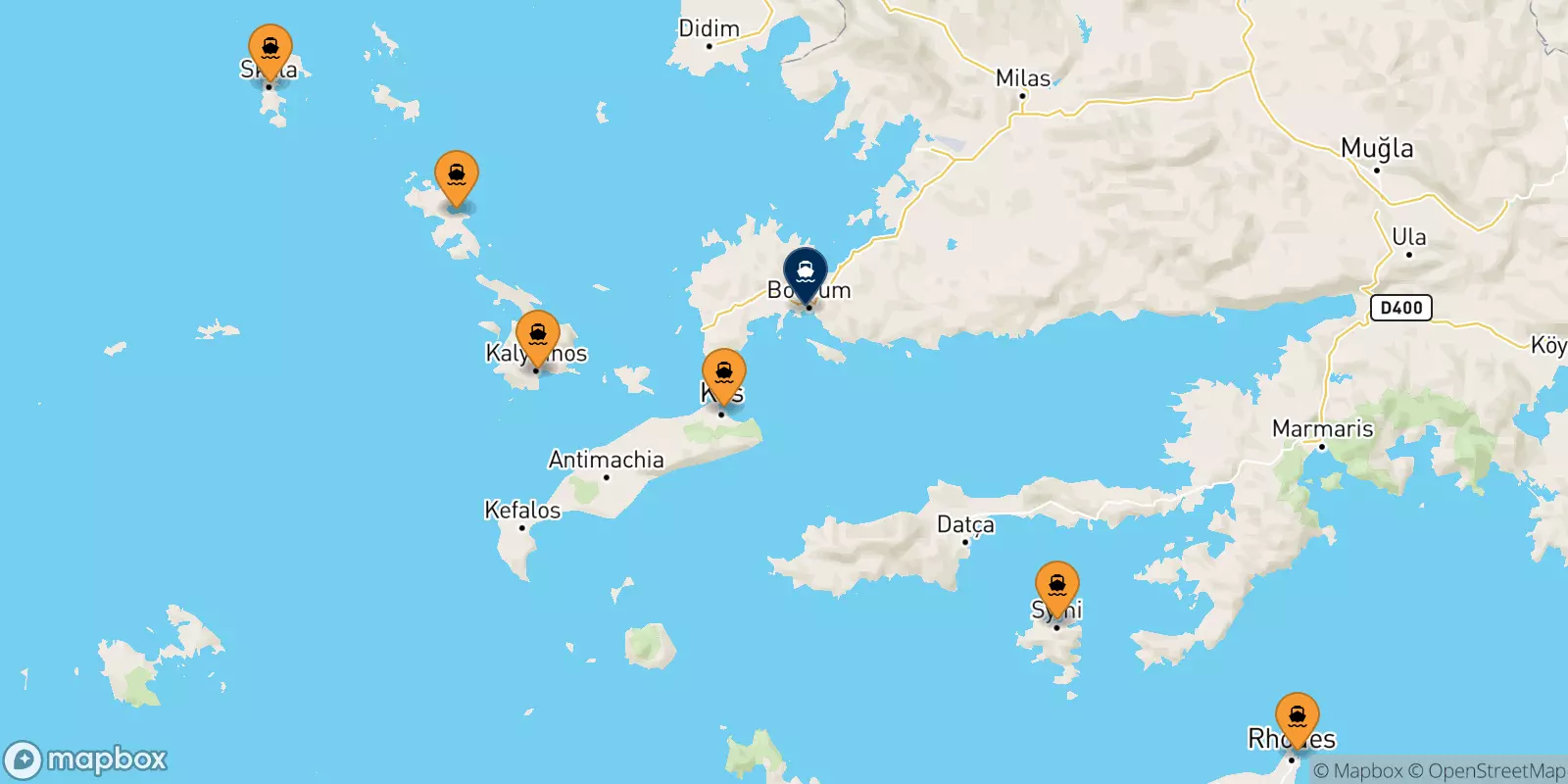 Ferries from the Dodecanese Islands to Bodrum