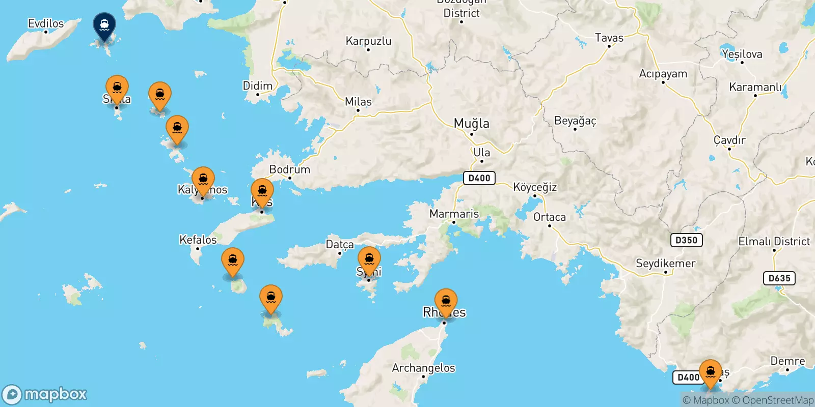 Ferries from the Dodecanese Islands to Fourni