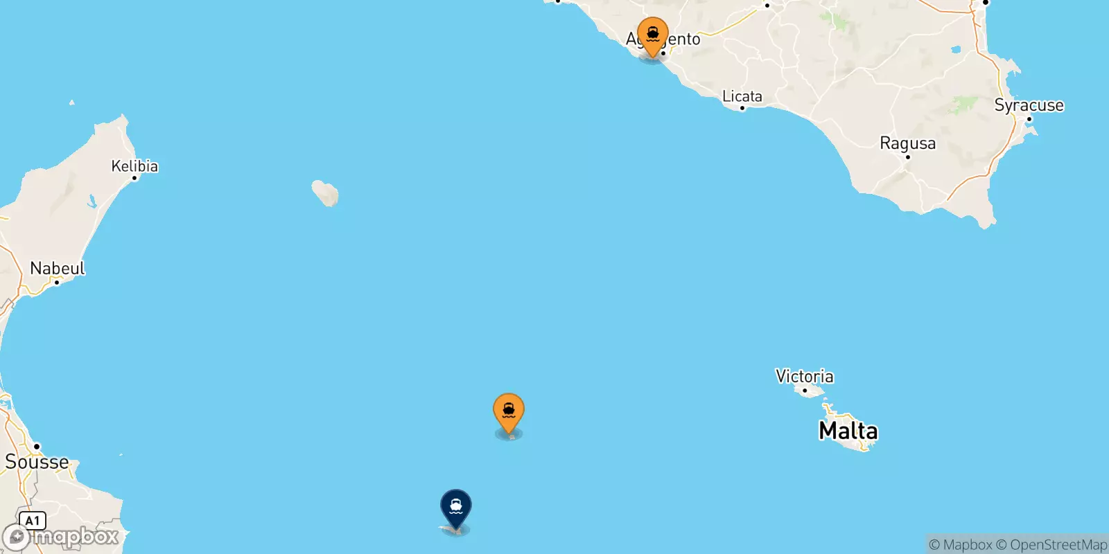 Ferries from Italy to Lampedusa