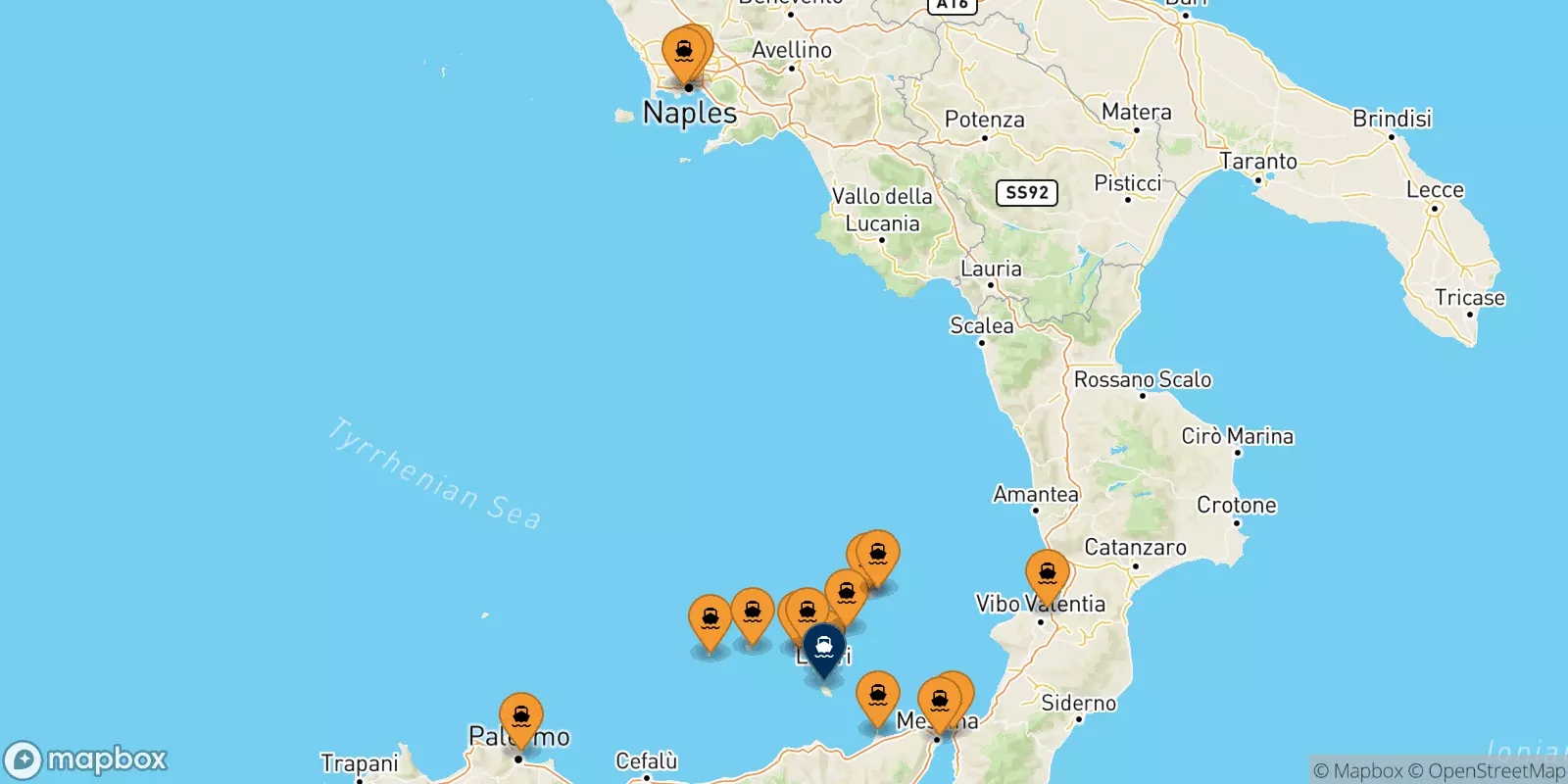 Ferries from Italy to Vulcano