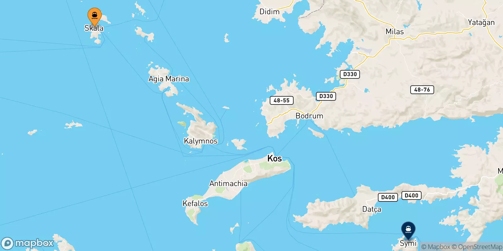 Ferries from Patmos to Symi