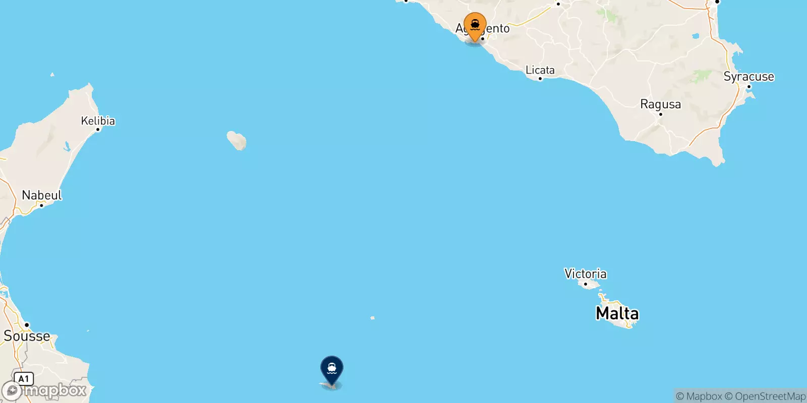 Ferries from Porto Empedocle to Lampedusa