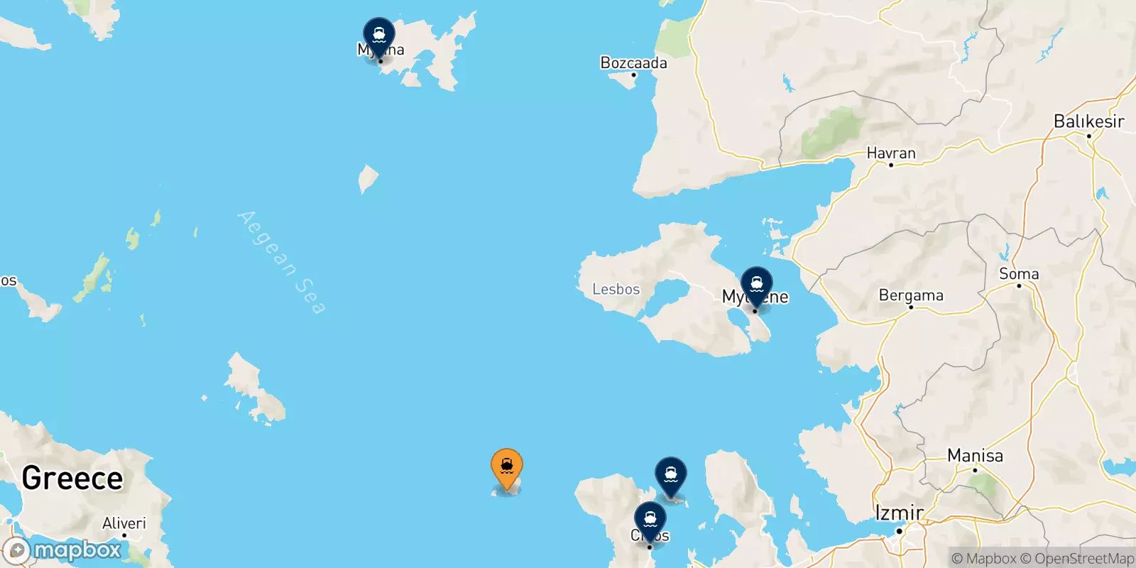 Ferries from Psara to the Aegean Islands