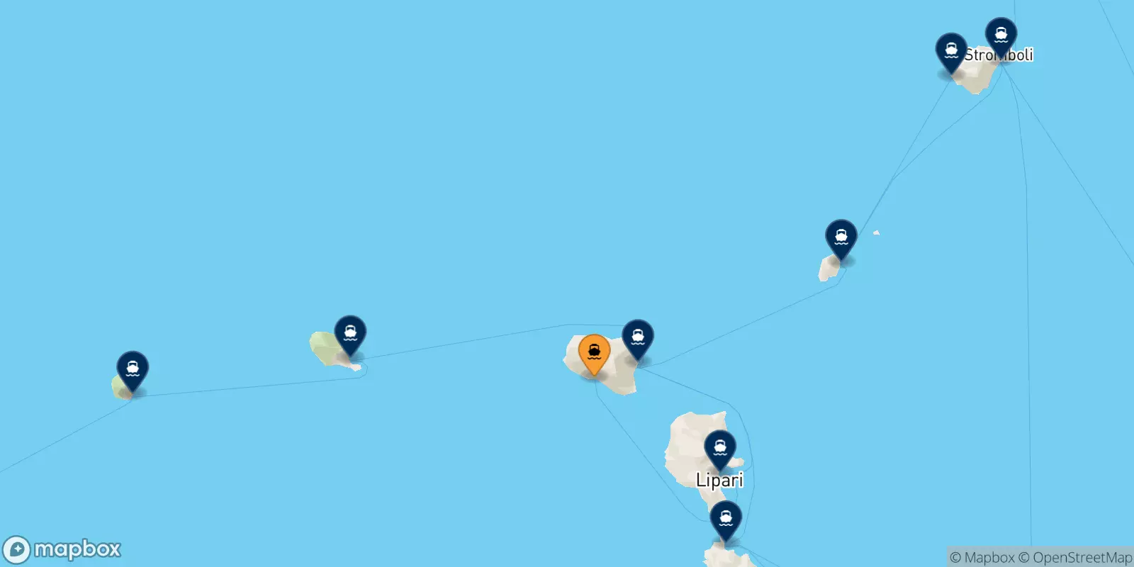 Ferries from Rinella (Salina) to the Aeolian Islands