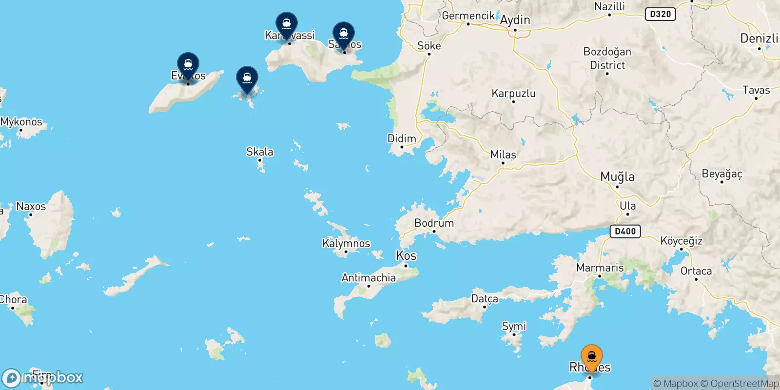 Ferries from Rhodes to the Aegean Islands