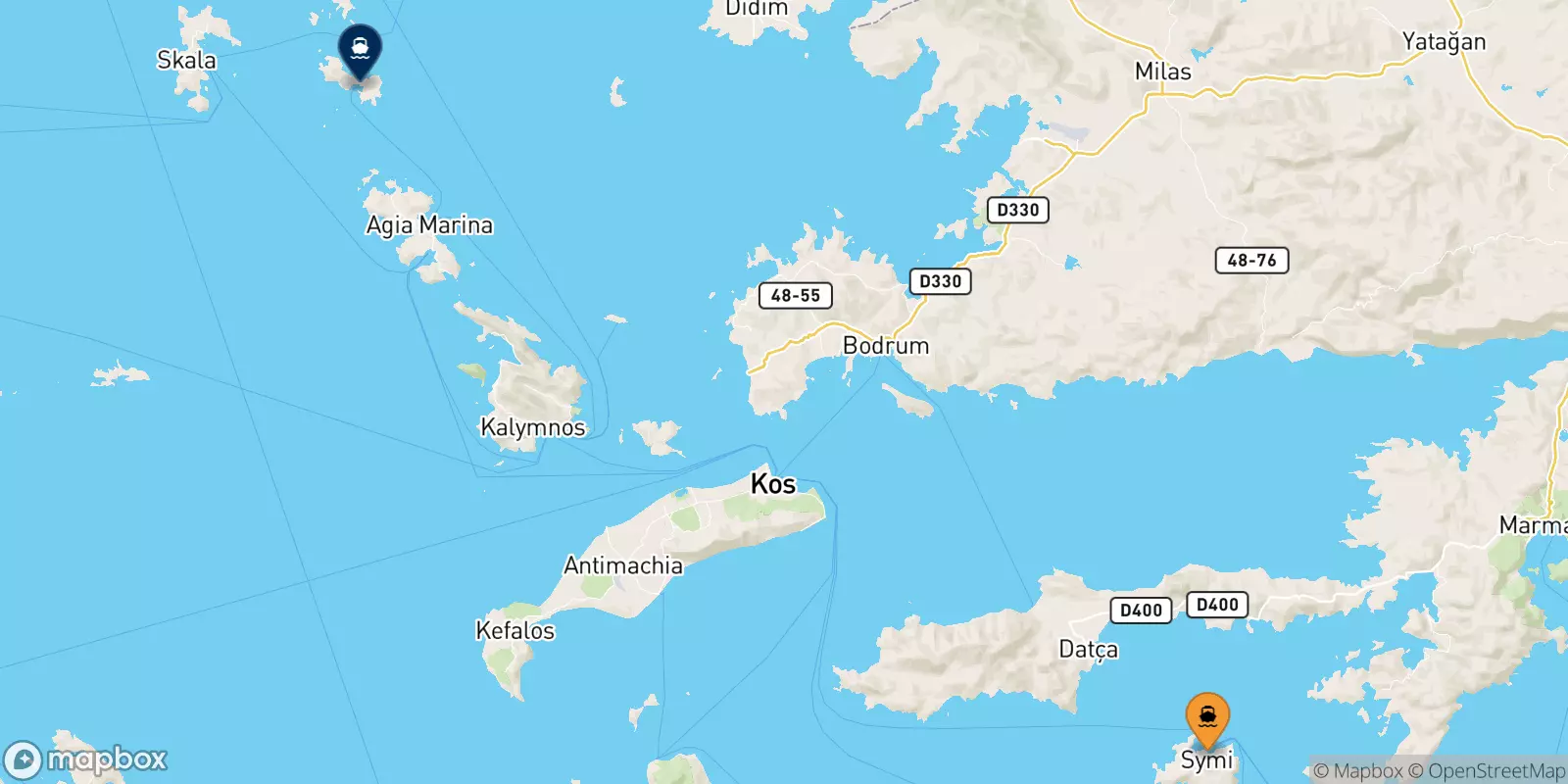 Ferries from Symi to Lipsi