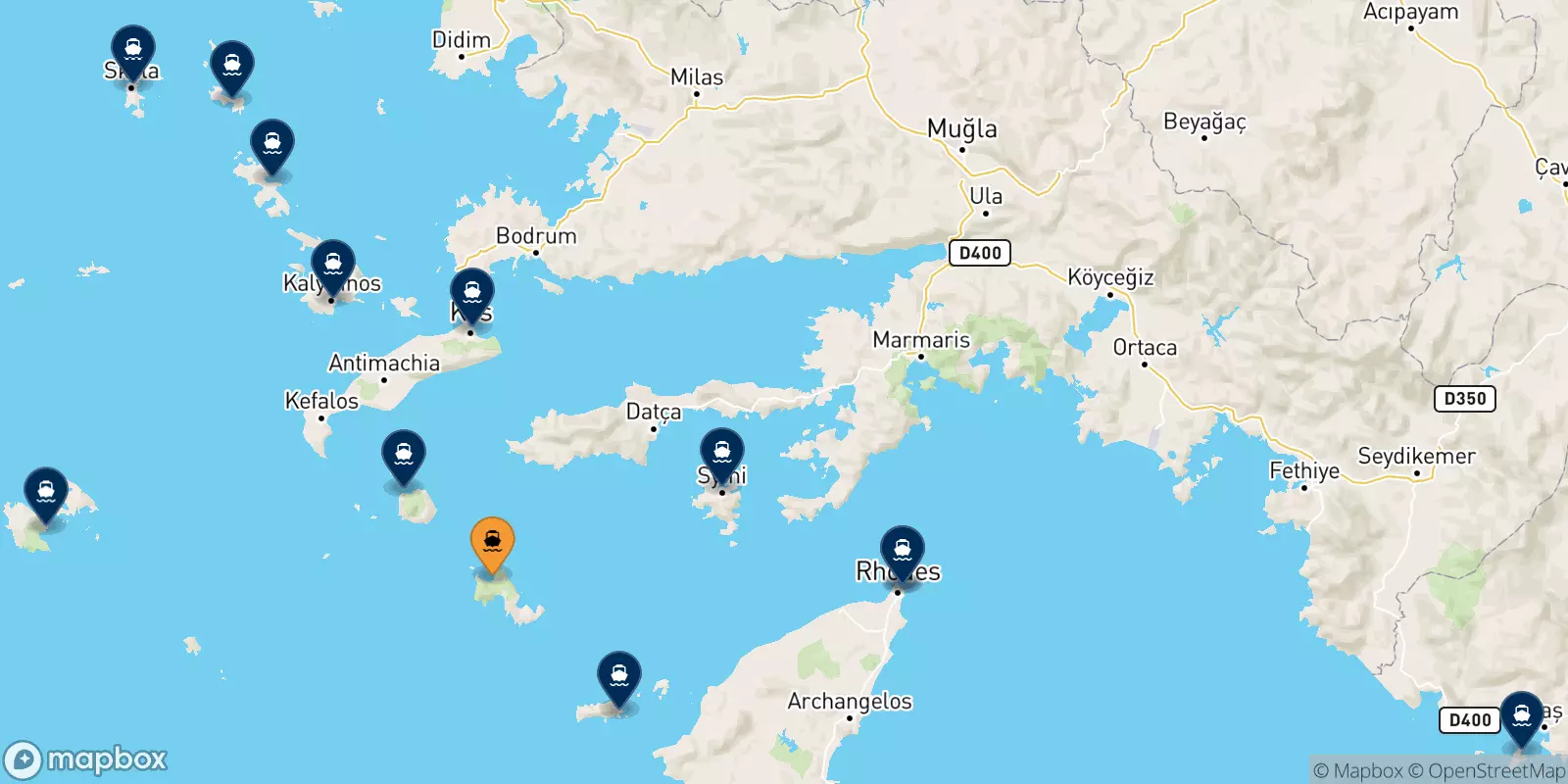 Ferries from Tilos to the Dodecanese Islands