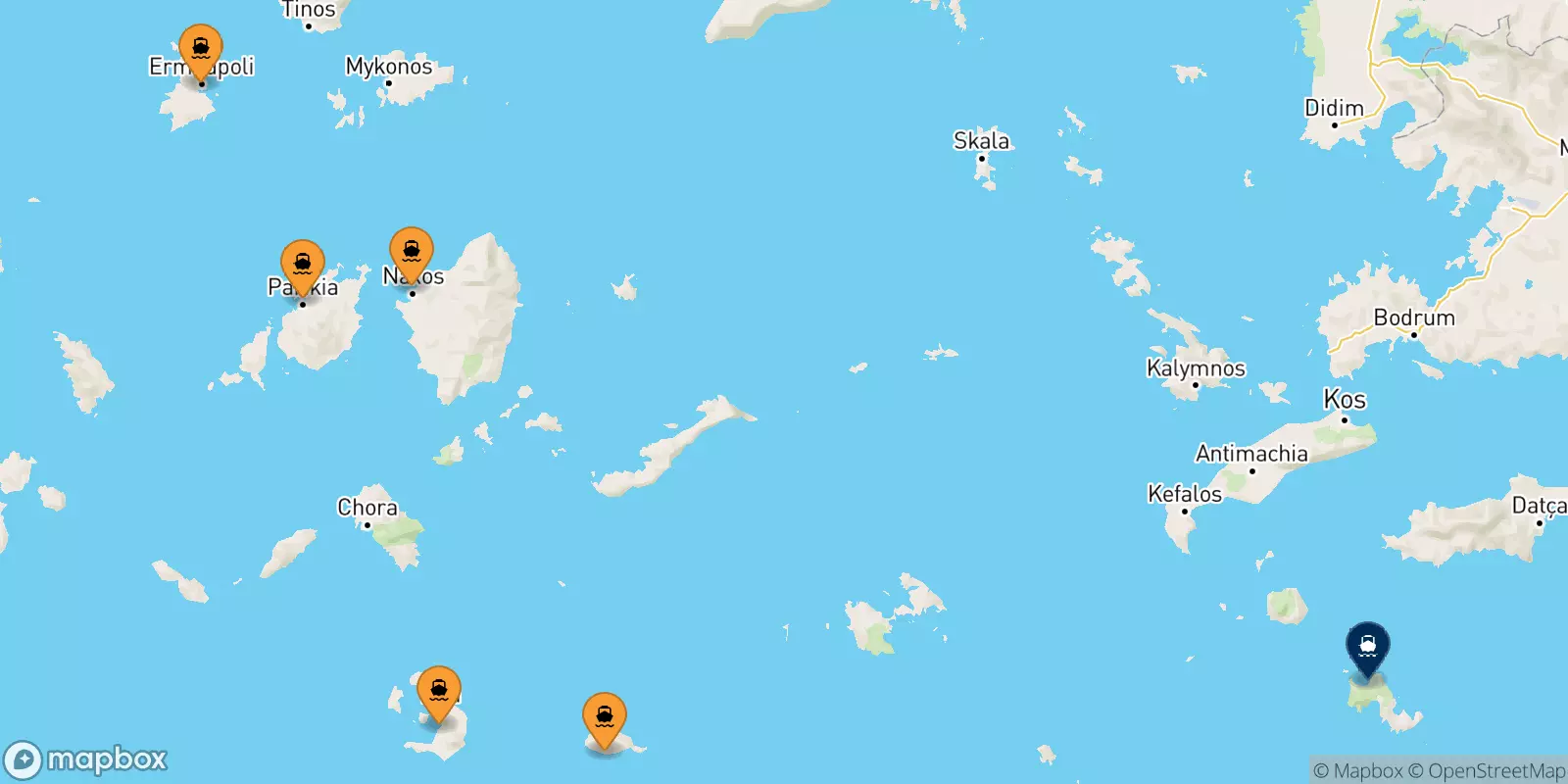 Ferries from the Cyclades Islands to Tilos