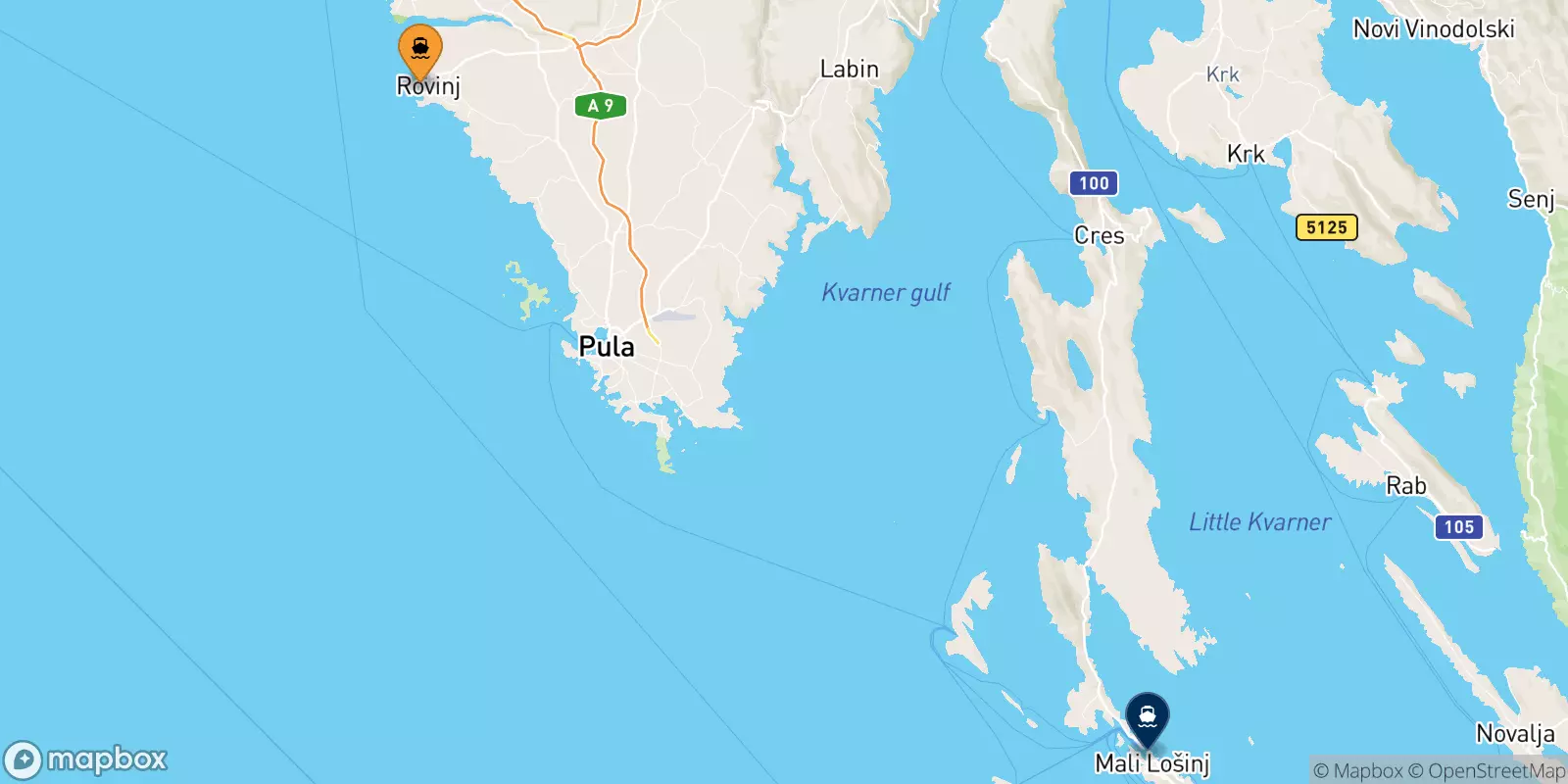 Ferries from Croatia to Mali Losinj