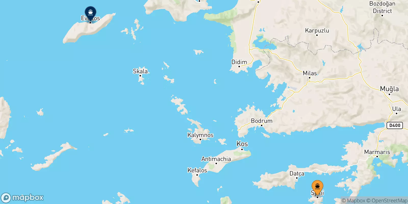 Ferries from Symi to Evdilos (Ikaria)