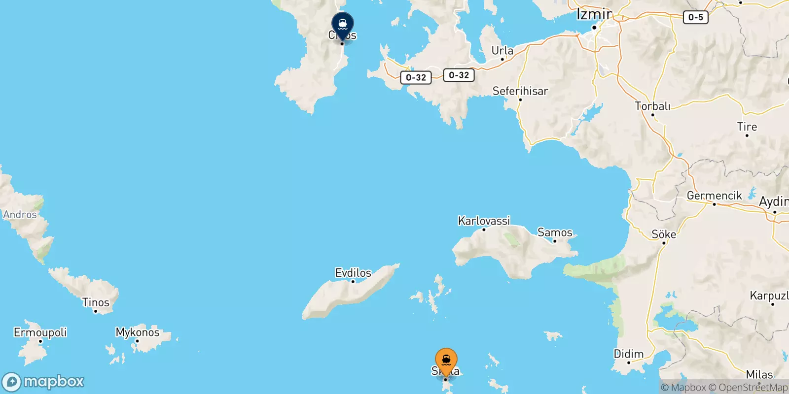 Ferries from Patmos to Chios