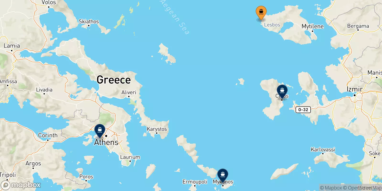 Ferries from Sigri (Lesvos) to Greece