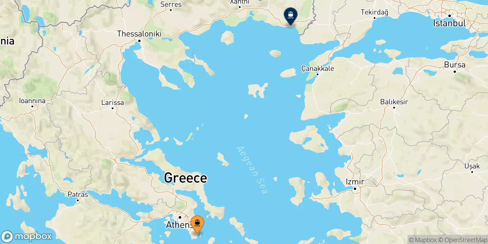 Ferries from Lavrio to Alexandroupoli