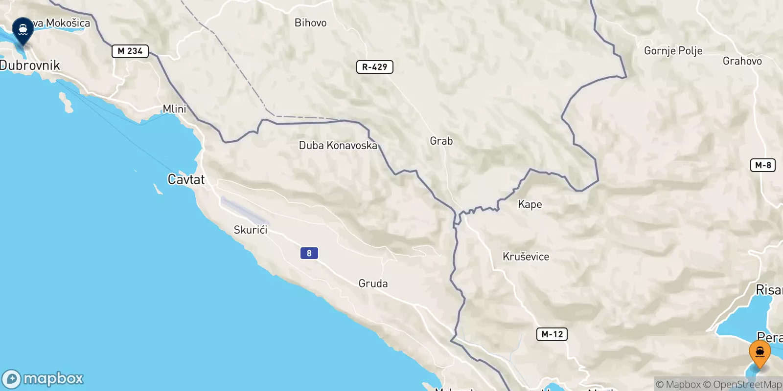 Ferries from Montenegro to Croatia
