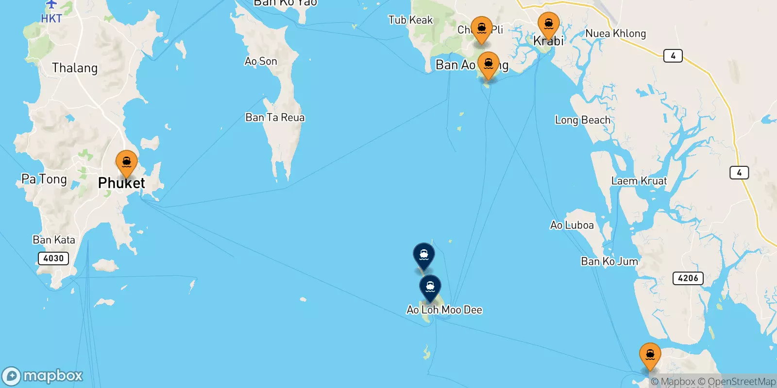 Ferries from Thailand to the Phi Phi Islands