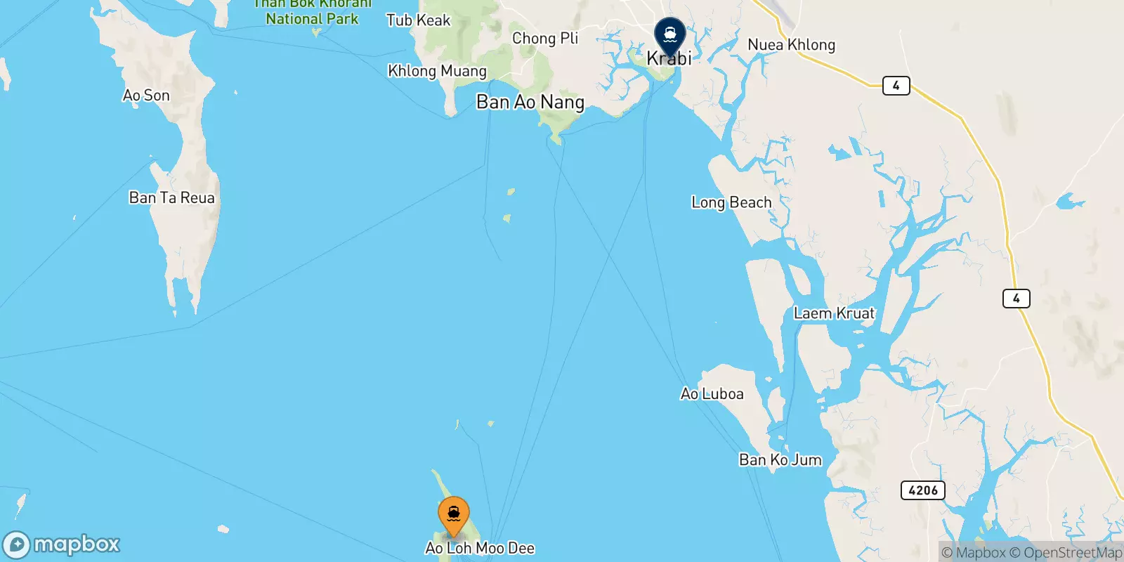 Ferries from Thailand to Krabi (Kong Ka Pier)