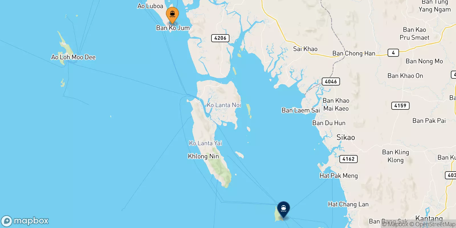 Ferries from Koh Jum to Koh Ngai