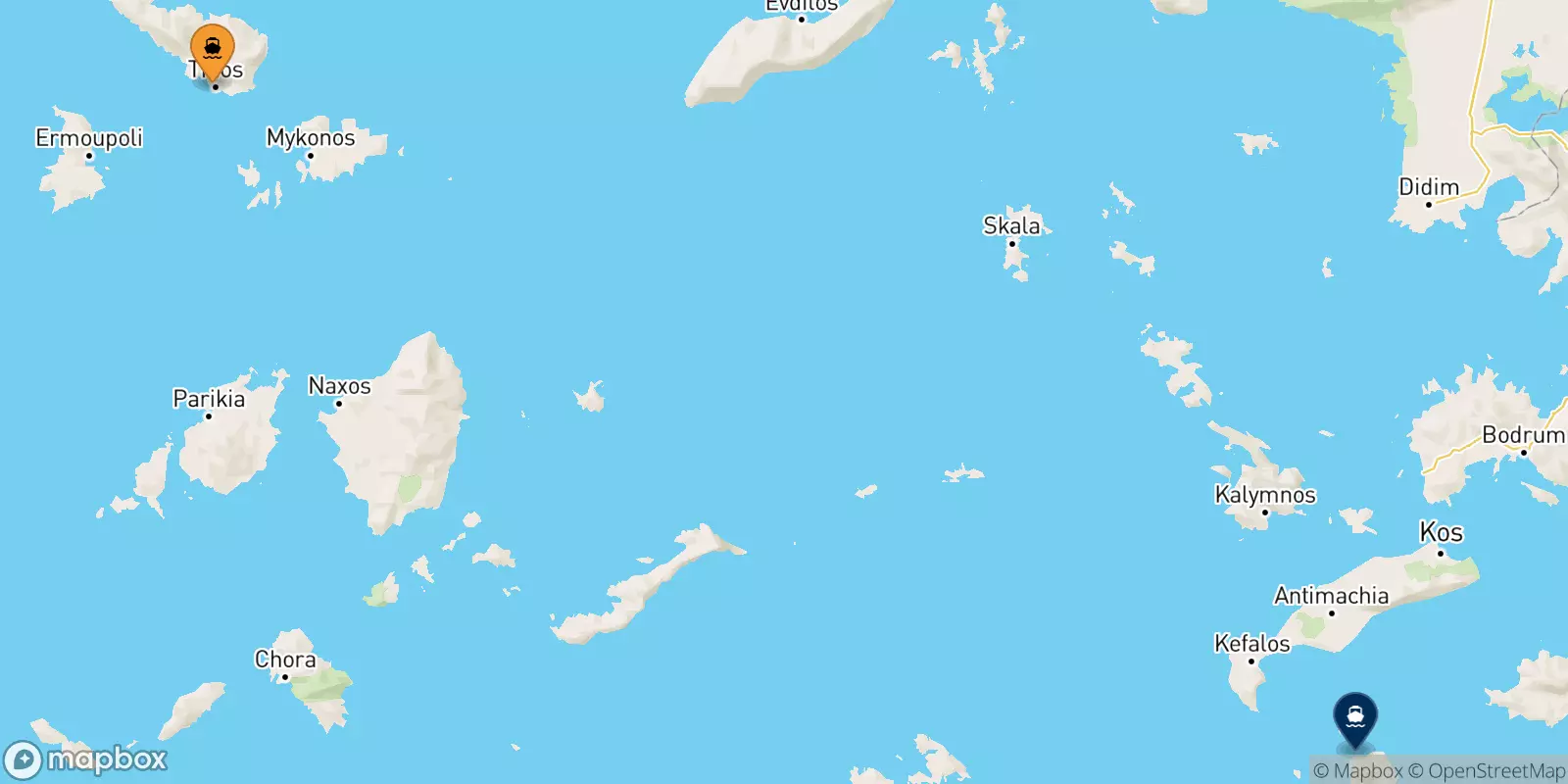 Ferries from Tinos to Nisyros Ferries from Tinos to Nisyros